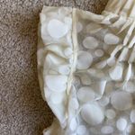 The Limited Off white sheer polka dot ruffled & pleated blouse Photo 2