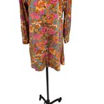 Natural Life  Twiggy Mini Shirt Dress Long Sleeve Floral Print Grey Pink Large Photo 5