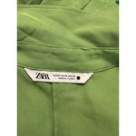 ZARA  Bright Lime Green Oversized Artsy Button Up Top Sz XS Photo 3