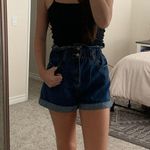 Denim Blvd  Dark Denim Paperbag Shorts Photo 0