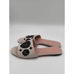 J.Crew  Embroidered‎ Slides Sandals Slip On Flats Neutral Black Floral Size Photo 5