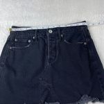 American Eagle  Outfitters Denim Skirt Womens Size 2 Black Button Fly Grunge Goth Photo 8