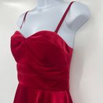 Guess  Velvet Bustier Top Sz S Red Holiday Peplum Holiday Y2K Glam Corset Party Photo 2