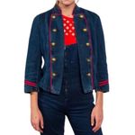 Ralph Lauren  Denim Double Breasted Jacket Women's Size L Military Officer Photo 1