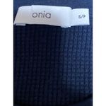 ONIA Women's Navy Blue Waffle Knit Crewneck Long Sleeve Crop Sweater Top Sz S/P Photo 3
