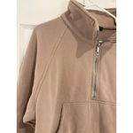 Automet Half Zip‎ Pullover Sweatshirt Cropped Cozy Comfy Casual XL Tan Photo 1
