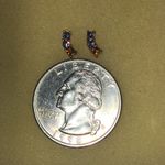 Elegant Gold Tone Purple Orange Dainty Boho Earrings Photo 2