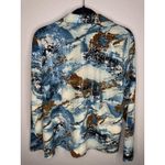 Misook  Jacket Womens Large Blue Brown Zip Front Abstract Textured Knit Print Photo 4