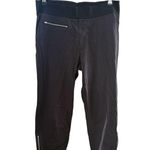 Athleta  Trekkie Crop Black Zippered Pull On Pants Size 12 Travel Athleisure Photo 1