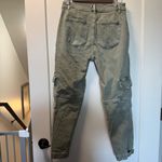 Mica Denim Olive Sage Green Cargo Jogger‎ Pant Jean High Waist Ankle Crop 27x28 Size 27 Photo 4
