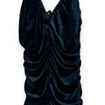 Lulus Jeweled Teal Velvet Ruched Dress Photo 0