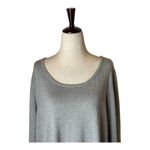 H by Halston  Gray Knit Long Sleeve Round Neck Lace Up‎ Side Sweater Size L Photo 3