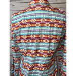 Panhandle Western Top Womens Medium Aztec Southwest Pearl Snap Cowgirl Rodeo Orange Photo 5