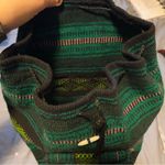 Hispanic / Latin American Green Plaid Print Knit Canvas Backpack Photo 13