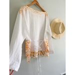 J.Crew  | NWOT Cutwork tunic top in linen in White | Sz M Photo 11
