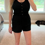 Merokeety  Black Romper with Buttons Photo 0