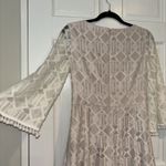 Eliza J Ivory Embroidered Lace Illusion Pom Pom Fit Flare Dress Size 6 Photo 7