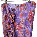 J.Crew NEW  Purple Pink Floral Ruffle Hi Low Midi Skirt Sheer Coastal Garden 18 Photo 2