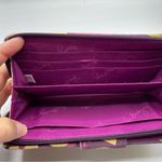 Vera Bradley  Purple Floral Full Zip Wallet Accordion Paisley Fabric Photo 2