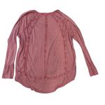 True Craft Waffle Knit Tee Women's Size Large Red Long Sleeves High Low Hem Photo 1