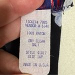 Vintage 80s Bedford Fair Belted Floral Midi Dress Women’s Size 16P Black Multi Photo 8