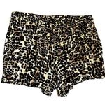C. Wonder Women's Cabana Shorts Soft Elastic Tie Waist Pockets Leopard Size XXL Brown Photo 2