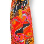 Vintage 60s Liberty House Hawaiian Maxi Dress Butterfly Print Psychedelic Orange Size XS Photo 0