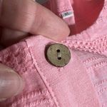 Boutique  Womens Blouse Top Short Sleeve Eyelet Button Accent Cotton Pink XL Photo 7