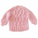 Free People x Loopy Mango Cabin Fever Pink Cable Sweater Tunic OS Merino Wool Photo 1