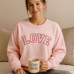 Workshop Republic Clothing  Love Appliqué Pink Crewneck Sweatshirt‎ Women's Large Photo 0