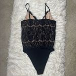 Sugar Lips Sugar + Lips Black Faux Wrap Lace Sleeveless Bodysuit Photo 4