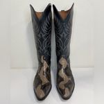 Tony Lama Vintage  Snakeskin Navy Blue Leather Cowboy Boots Size 6.5 EUC Photo 1