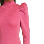Alice + Olivia NWT Metallic Puff Long Sleeve Sweater Dress Hot Pink Size XL NEW Photo 3