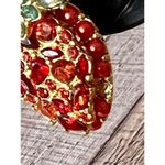 BaubleBar Crystal Strawberry Rhodochrosite Stud Earrings Gold Tone Costume Jewel Photo 3