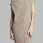 Vince  Cowl Neck Sleeveless Beige Sweater Dress Wool Cashmere Knit Ribbed Tunic Photo 0