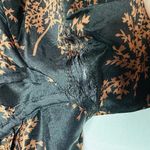 Rebecca Taylor  Women's Black Brown Arden Fern Print Silk Midi Dress Size Medium Photo 9