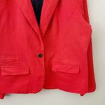 Merona | Bright Red Suit Blazer Cotton Stripe Lining Jacket Coat | Size 18 Photo 5