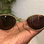 90s Y2K Retro Preppy Academia Gold Brown oval round metal sunglasses indie boho whimsy hippie festival Unisex Photo 0