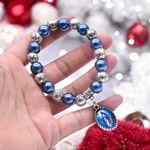 Religious Exquisite Cross Bead Charm Bracelet Handcrafted Silver Plated Stylish Photo 2