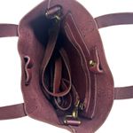 Madewell Small Transport Leather Crossbody Burgundy Leather Tote Bag Photo 3