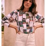 Sezane Chemise Bruna Patchwork Long Sleeve Blouse FR 46 US 14 Boho Cottagecore Photo 2