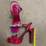 Karl Lagerfeld  Paris Jala Pink Metallic Ankle Strap Platform Heels Sandals Photo 9