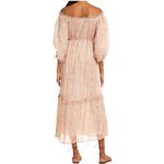 Cleobella Saige Ankle rose Pink Off-Shoulder poof sleeve ruffle Dress Soft girl Photo 2