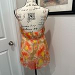 Diane Von Furstenberg  Orange and Yellow Strapless Smocked Camisole Photo 1