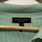 Rag and Bone  Cashmere Navaya Polo Cardigan Size Large Ribbed Mint Green Photo 2