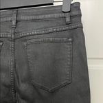 Tribal Dull Sheen Black Denim Skinny Cut Jeans w/ Raw Hem Photo 9