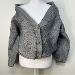 Babaton  cropped Gray Teddy Jacket size L wool old money cardigan Photo 2