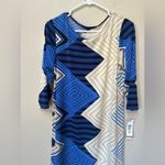 NWT Geometric Mod Petite Dress Blue — Size PL (Tiana B) Photo 2