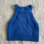 Aerie  royal blue ribbed high neck tank size small Photo 1
