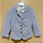 EXPRESS  Women's Blue White Striped 3/4 Sleeve Blazer Jacket Size‎ 6 Photo 0